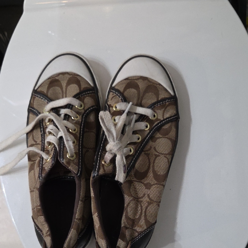 Coach Brown and Cream Women's Sneakers